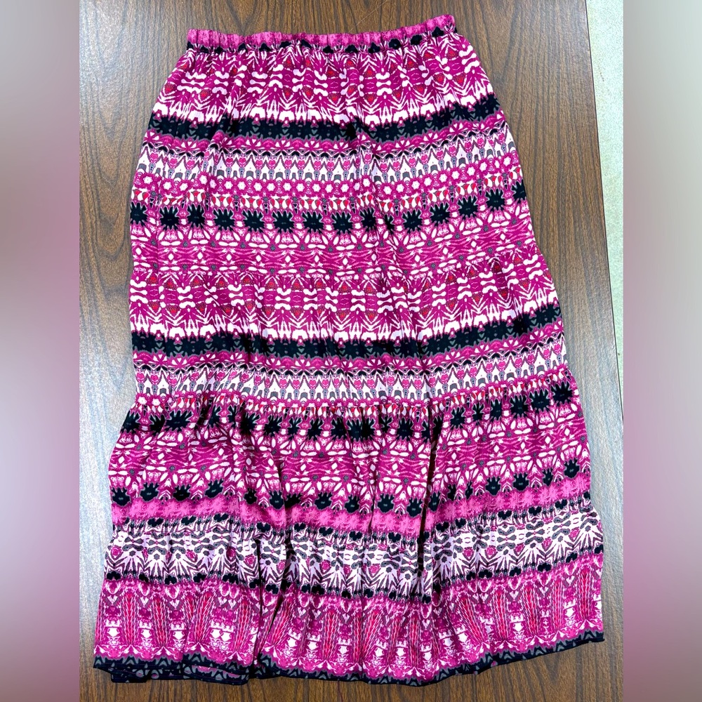 Vintage Jaclyn Smith Pink Patterned flowy Skirt sz M